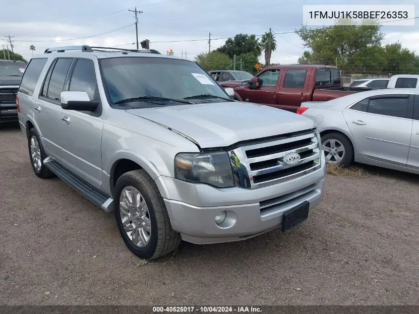 2011 Ford Expedition Limited VIN: 1FMJU1K58BEF26353 Lot: 40525017