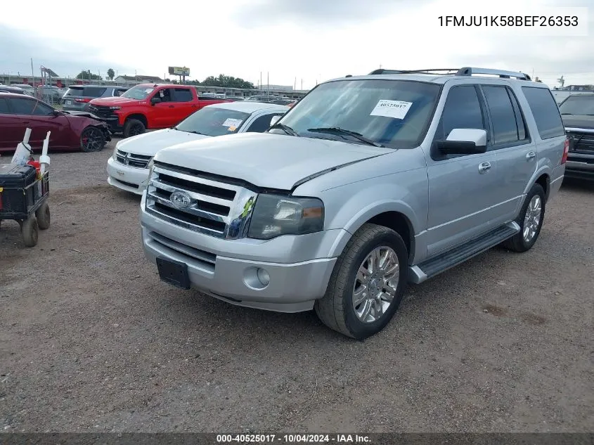 2011 Ford Expedition Limited VIN: 1FMJU1K58BEF26353 Lot: 40525017