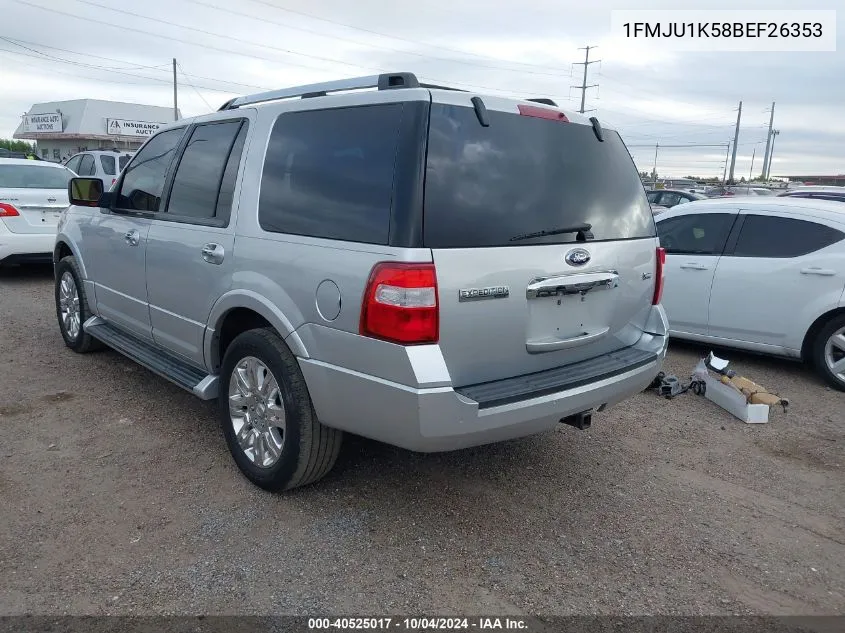 2011 Ford Expedition Limited VIN: 1FMJU1K58BEF26353 Lot: 40525017