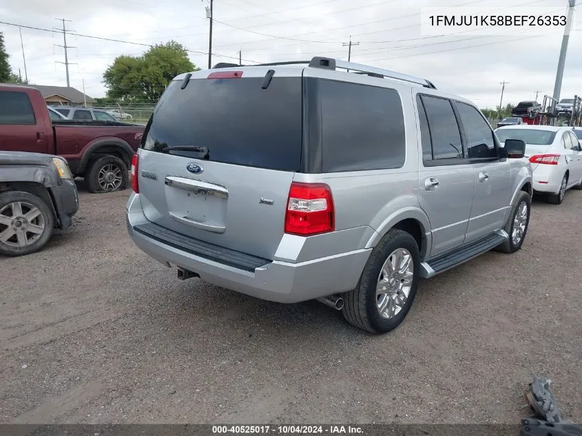 2011 Ford Expedition Limited VIN: 1FMJU1K58BEF26353 Lot: 40525017