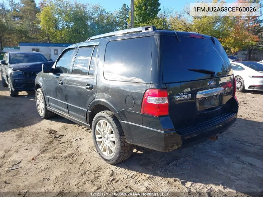 2012 Ford Expedition Limited VIN: 1FMJU2A58CEF60026 Lot: 12122171