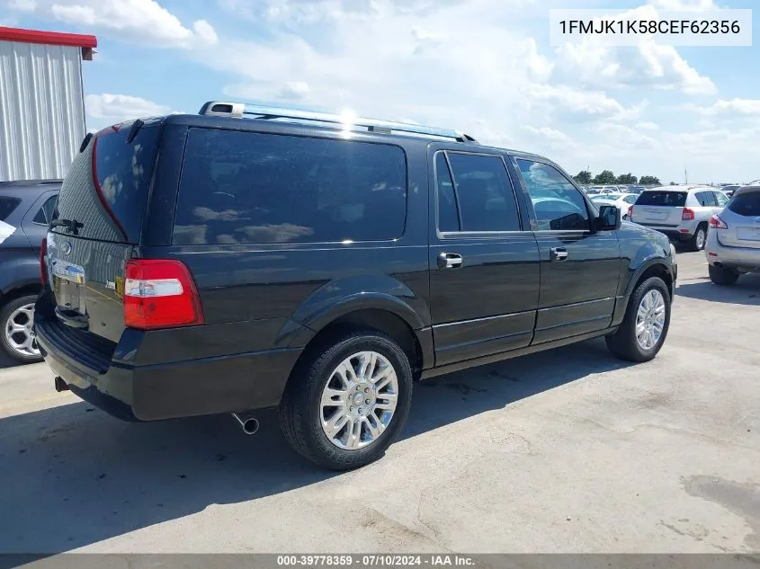 1FMJK1K58CEF62356 2012 Ford Expedition El Limited