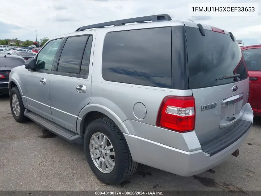 2012 Ford Expedition Xlt VIN: 1FMJU1H5XCEF33653 Lot: 40190774