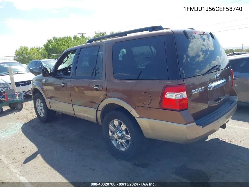 2012 Ford Expedition King Ranch VIN: 1FMJU1J56CEF58740 Lot: 40320786