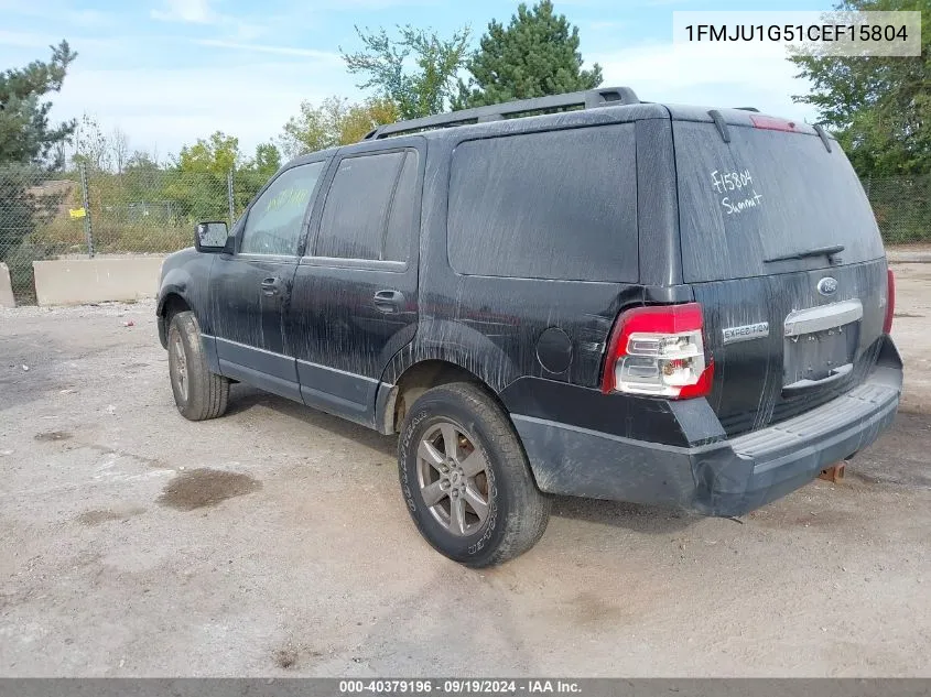 2012 Ford Expedition Xl VIN: 1FMJU1G51CEF15804 Lot: 40379196