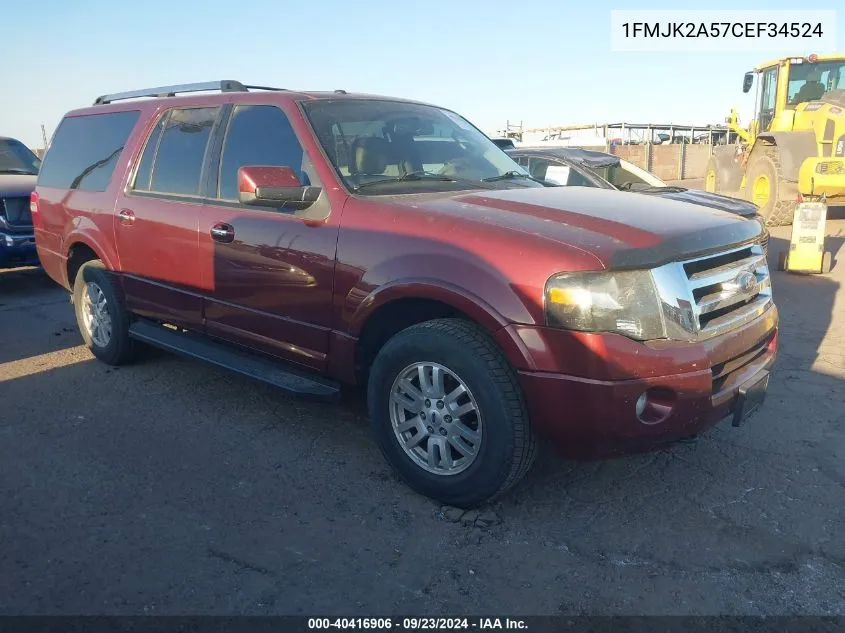 2012 Ford Expedition El Limited VIN: 1FMJK2A57CEF34524 Lot: 40416906