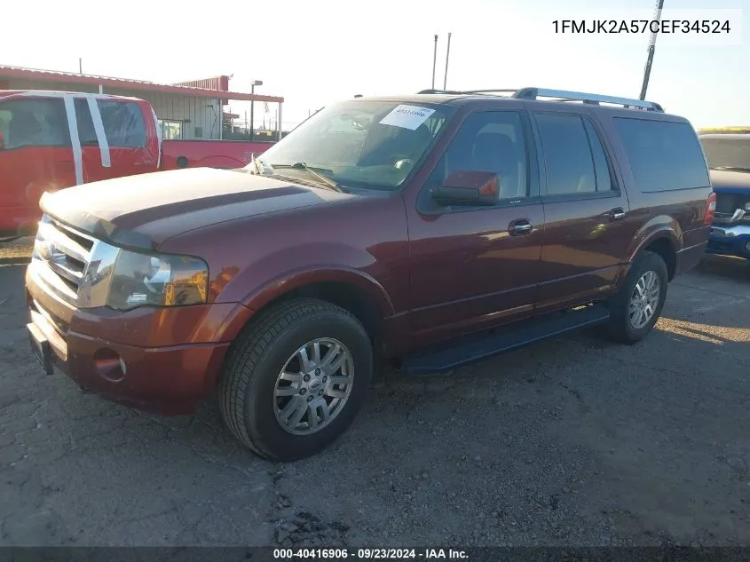 2012 Ford Expedition El Limited VIN: 1FMJK2A57CEF34524 Lot: 40416906