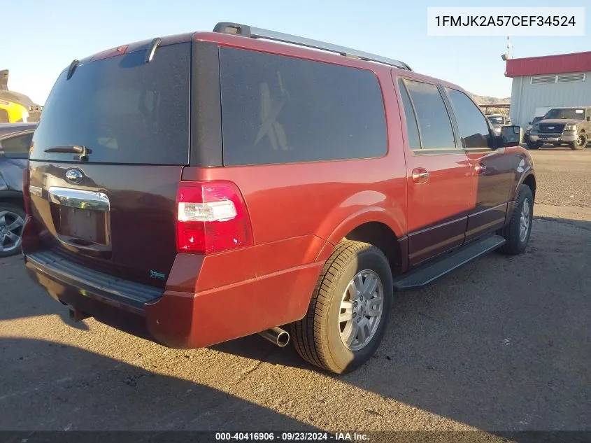 2012 Ford Expedition El Limited VIN: 1FMJK2A57CEF34524 Lot: 40416906