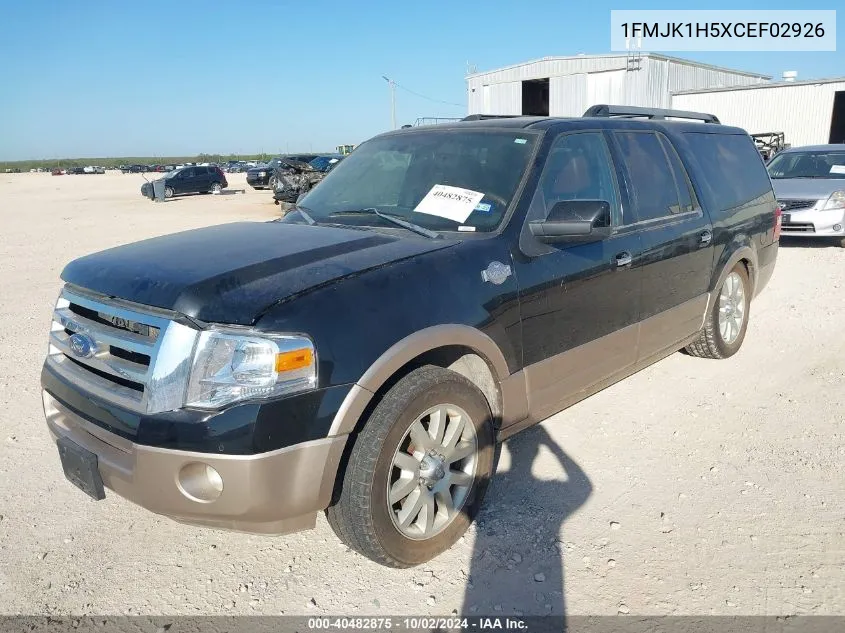 2012 Ford Expedition El King Ranch VIN: 1FMJK1H5XCEF02926 Lot: 40482875