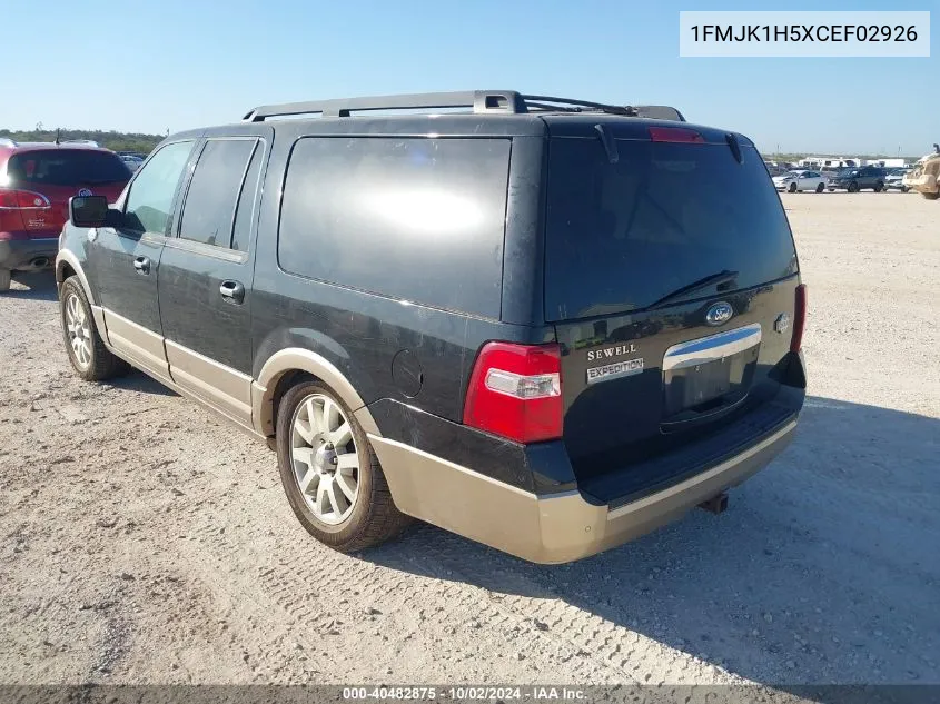 2012 Ford Expedition El King Ranch VIN: 1FMJK1H5XCEF02926 Lot: 40482875