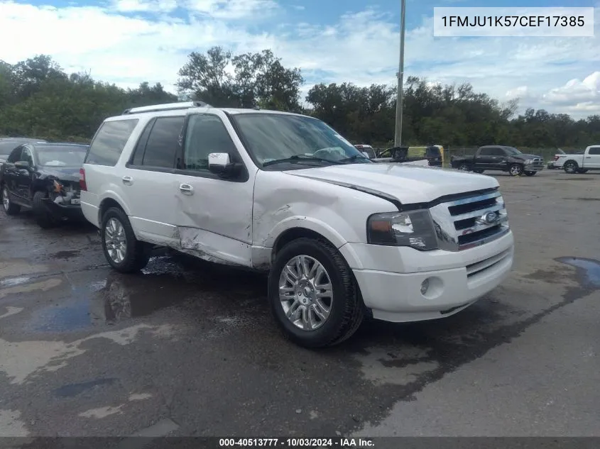 2012 Ford Expedition Limited VIN: 1FMJU1K57CEF17385 Lot: 40513777