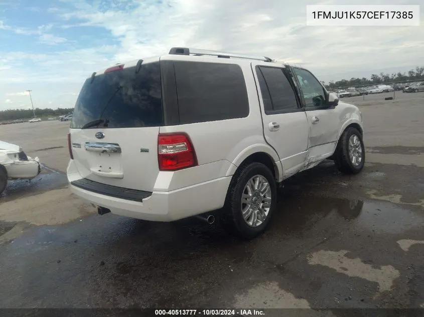 2012 Ford Expedition Limited VIN: 1FMJU1K57CEF17385 Lot: 40513777