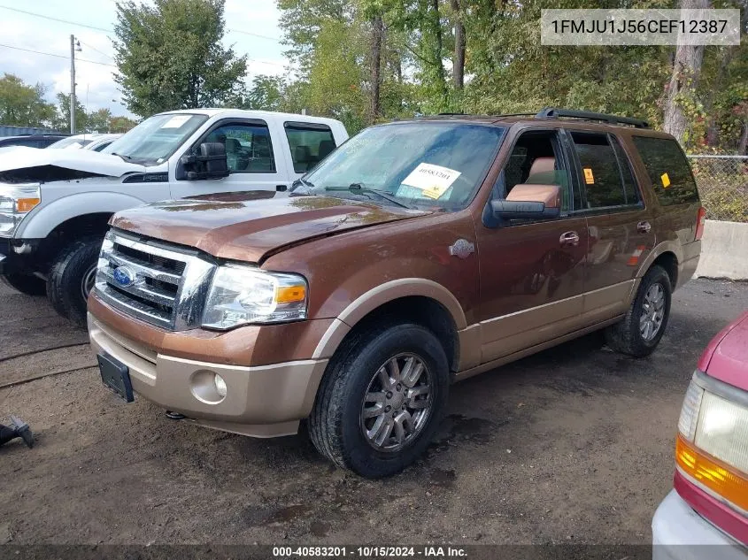 2012 Ford Expedition King Ranch VIN: 1FMJU1J56CEF12387 Lot: 40583201