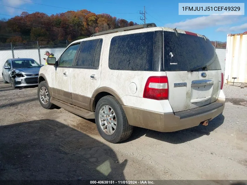 2012 Ford Expedition Xlt VIN: 1FMJU1J51CEF49329 Lot: 40638151