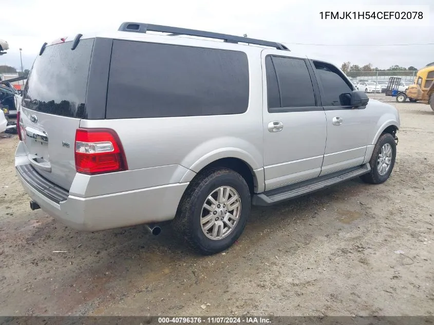 2012 Ford Expedition El Xlt VIN: 1FMJK1H54CEF02078 Lot: 40796376