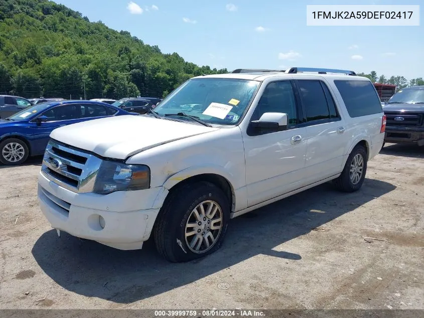 2013 Ford Expedition El Limited VIN: 1FMJK2A59DEF02417 Lot: 39999759