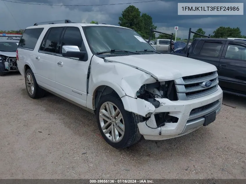 2015 Ford Expedition El Platinum VIN: 1FMJK1LT3FEF24986 Lot: 39855136