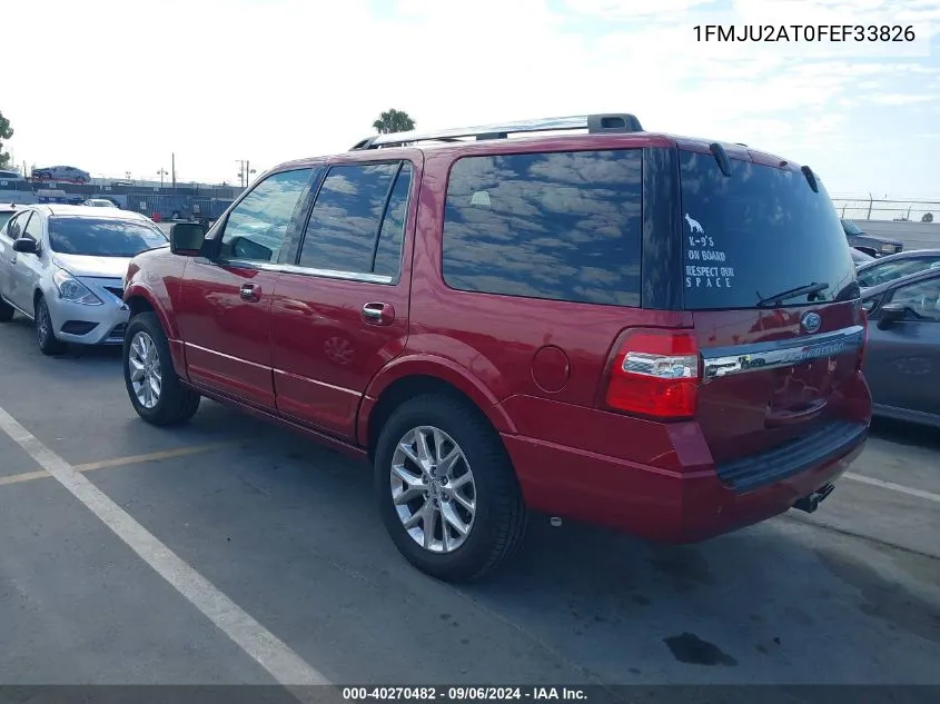 2015 Ford Expedition Limited VIN: 1FMJU2AT0FEF33826 Lot: 40270482