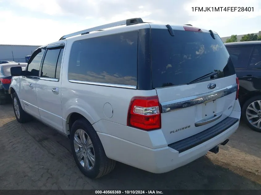 2015 Ford Expedition El Platinum VIN: 1FMJK1MT4FEF28401 Lot: 40565369