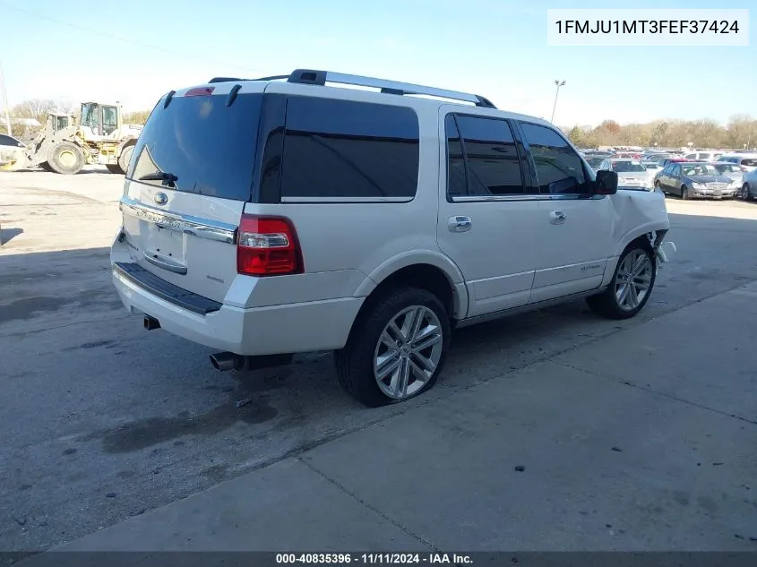 2015 Ford Expedition Platinum VIN: 1FMJU1MT3FEF37424 Lot: 40835396