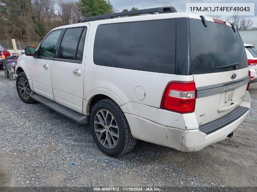 2015 Ford Expedition El Xlt VIN: 1FMJK1JT4FEF49043 Lot: 40887912