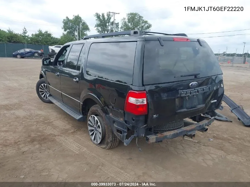 2016 Ford Expedition El Xlt VIN: 1FMJK1JT6GEF22220 Lot: 39933073