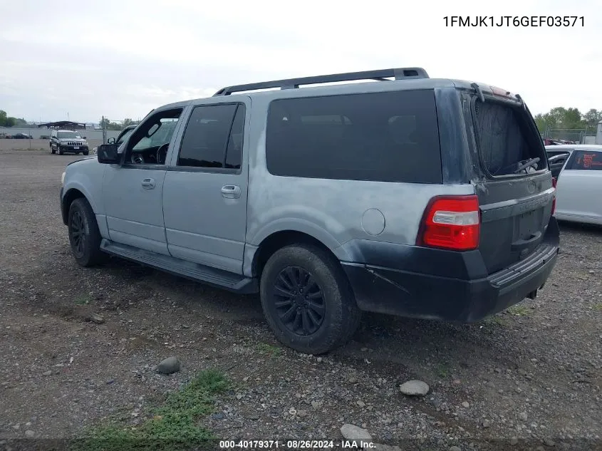 2016 Ford Expedition El Xlt VIN: 1FMJK1JT6GEF03571 Lot: 40179371