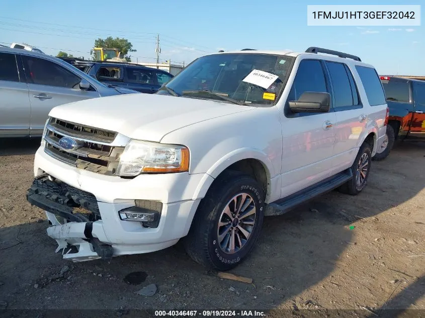 2016 Ford Expedition Xlt VIN: 1FMJU1HT3GEF32042 Lot: 40346467