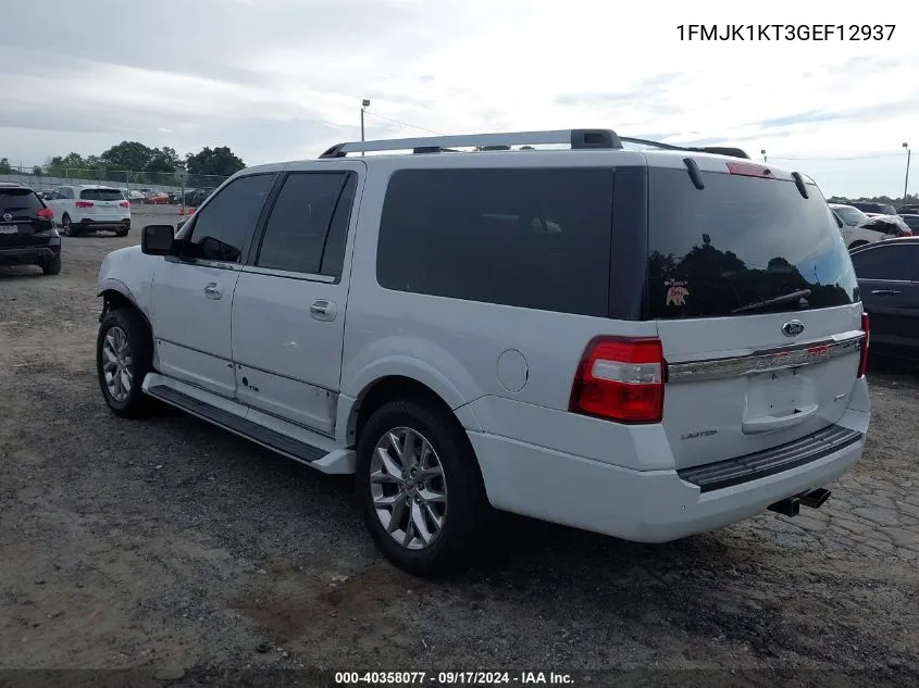 1FMJK1KT3GEF12937 2016 Ford Expedition El El Limited