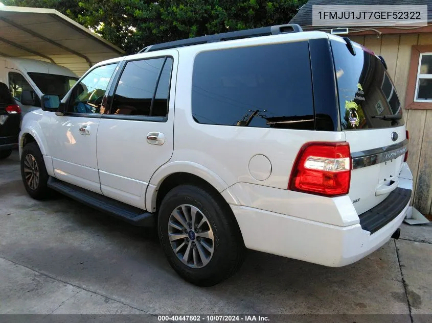 2016 Ford Expedition VIN: 1FMJU1JT7GEF52322 Lot: 40447802