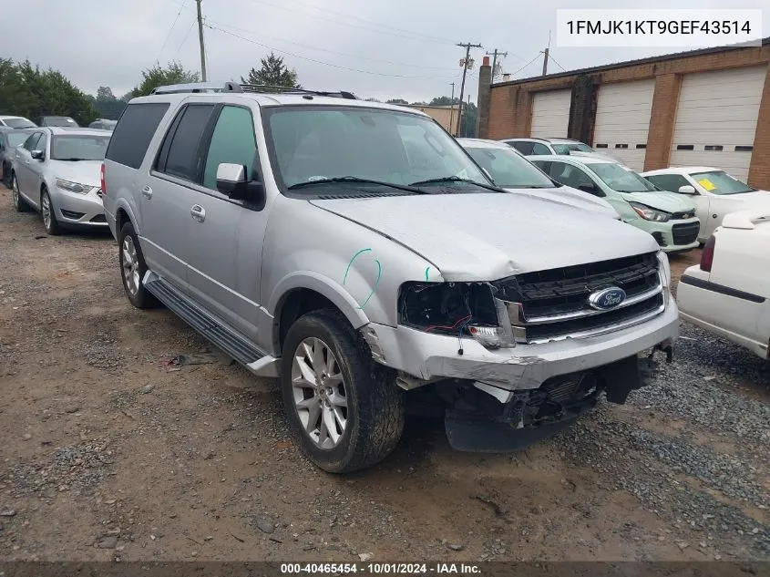 2016 Ford Expedition El El Limited VIN: 1FMJK1KT9GEF43514 Lot: 40465454