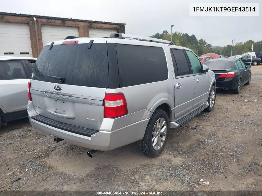 2016 Ford Expedition El El Limited VIN: 1FMJK1KT9GEF43514 Lot: 40465454