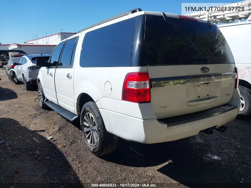 2016 Ford Expedition El Xlt VIN: 1FMJK1JT7GEF37728 Lot: 40605833