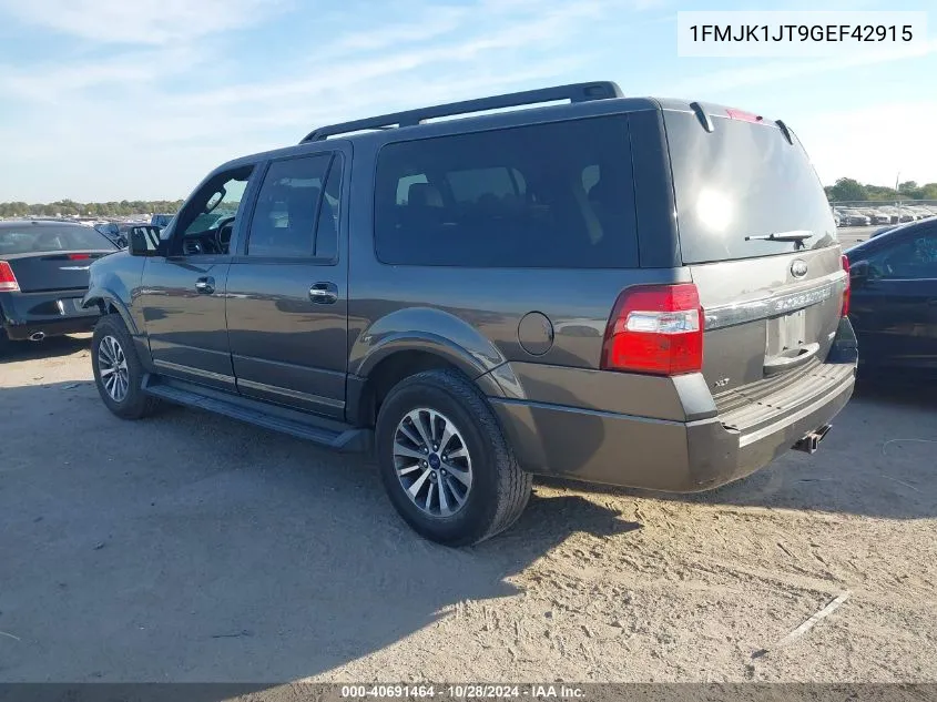 2016 Ford Expedition El Xlt VIN: 1FMJK1JT9GEF42915 Lot: 40691464