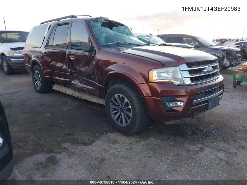 2016 Ford Expedition El Xlt VIN: 1FMJK1JT4GEF20983 Lot: 40755516