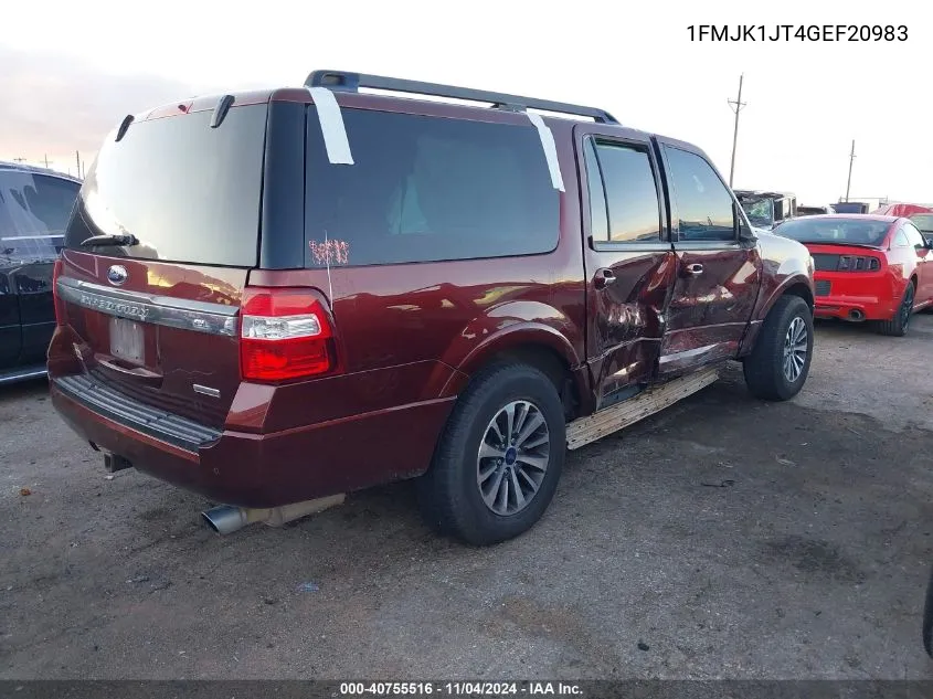 2016 Ford Expedition El Xlt VIN: 1FMJK1JT4GEF20983 Lot: 40755516