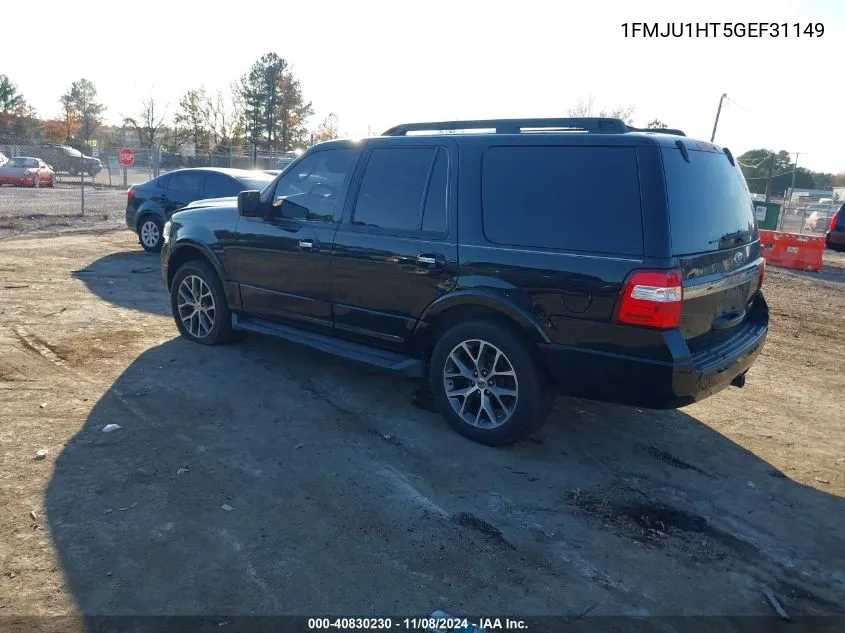 2016 Ford Expedition Xlt VIN: 1FMJU1HT5GEF31149 Lot: 40830230