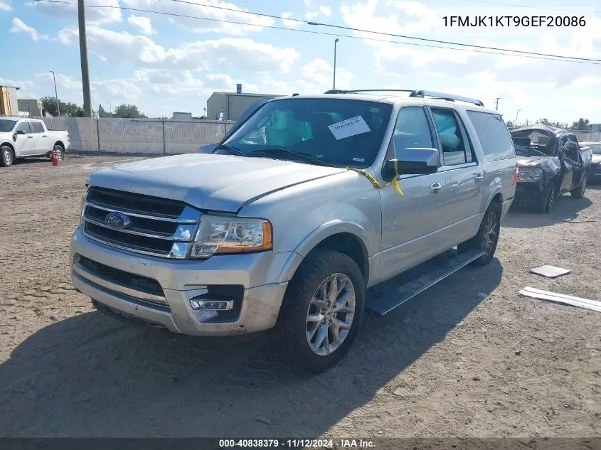 2016 Ford Expedition El Limited VIN: 1FMJK1KT9GEF20086 Lot: 40838379