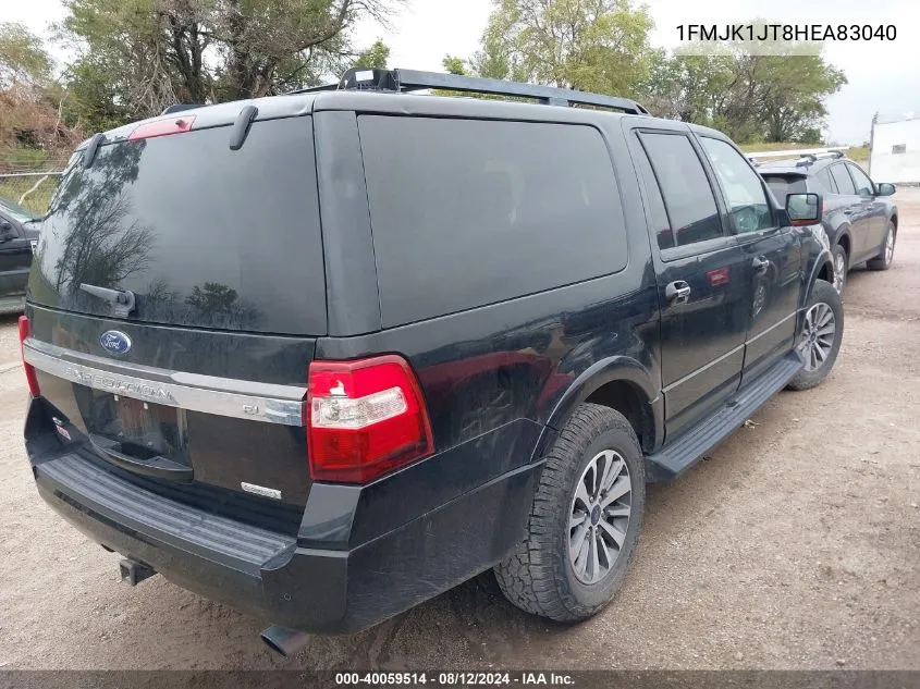 2017 Ford Expedition El Xlt VIN: 1FMJK1JT8HEA83040 Lot: 40059514