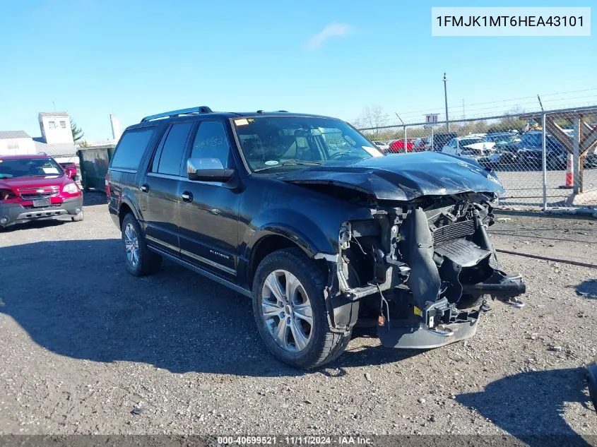 2017 Ford Expedition Max Platinum VIN: 1FMJK1MT6HEA43101 Lot: 40699521