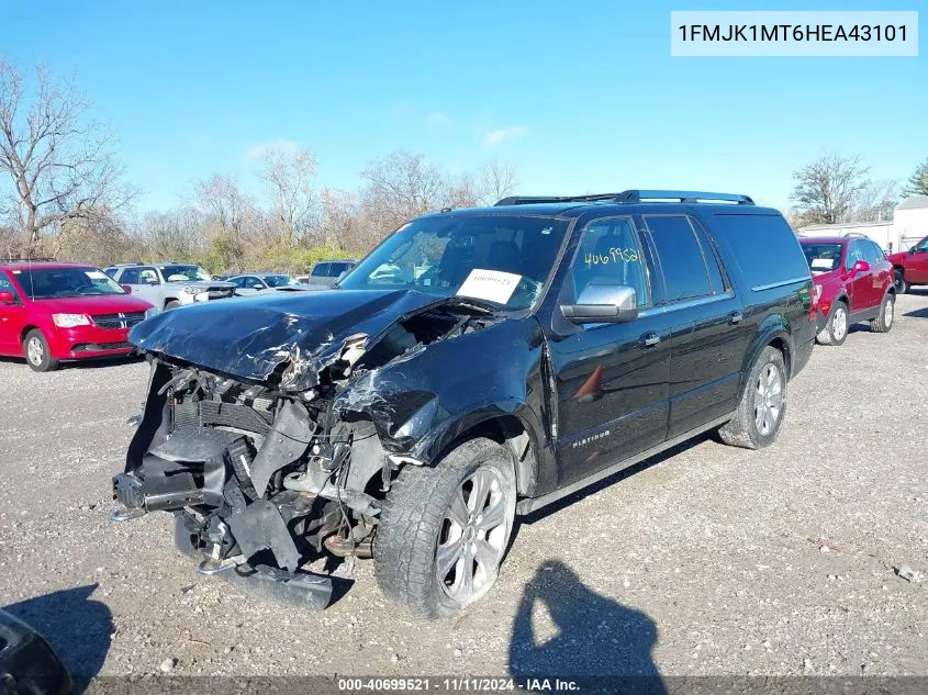 2017 Ford Expedition Max Platinum VIN: 1FMJK1MT6HEA43101 Lot: 40699521