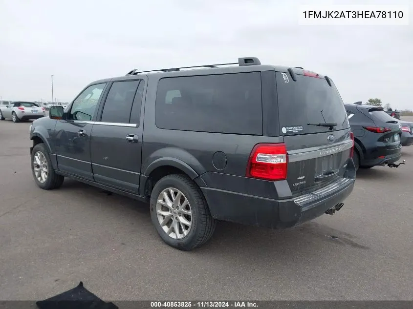 2017 Ford Expedition El Limited VIN: 1FMJK2AT3HEA78110 Lot: 40853825