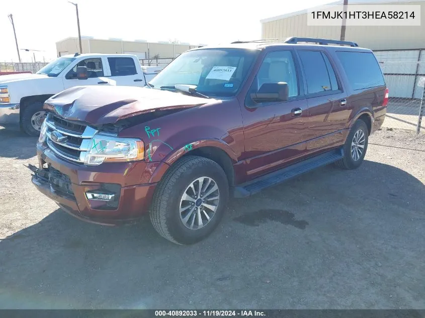 2017 Ford Expedition El Xlt VIN: 1FMJK1HT3HEA58214 Lot: 40892033