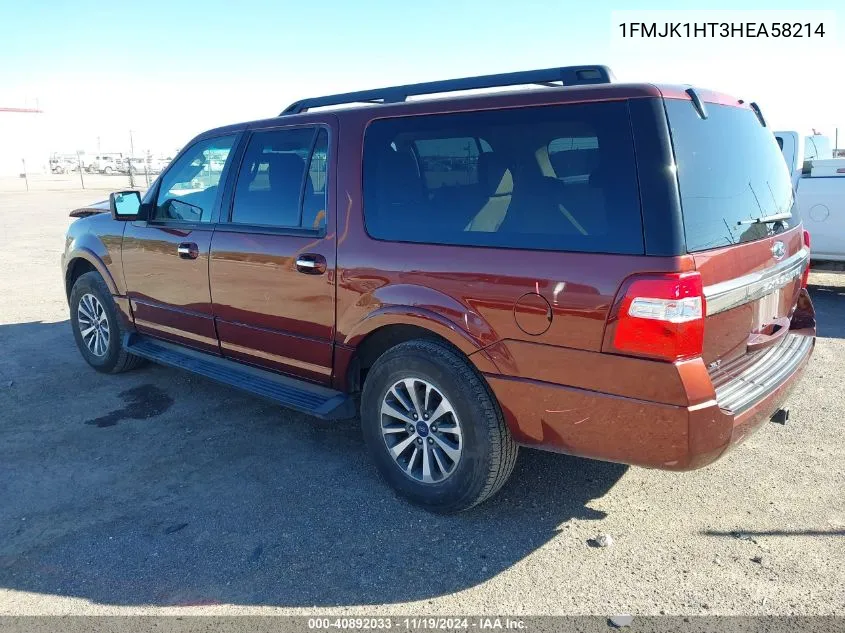 2017 Ford Expedition El Xlt VIN: 1FMJK1HT3HEA58214 Lot: 40892033