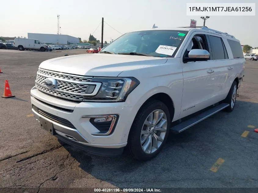 2018 Ford Expedition Max Platinum VIN: 1FMJK1MT7JEA61256 Lot: 40281196