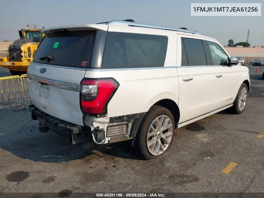 2018 Ford Expedition Max Platinum VIN: 1FMJK1MT7JEA61256 Lot: 40281196