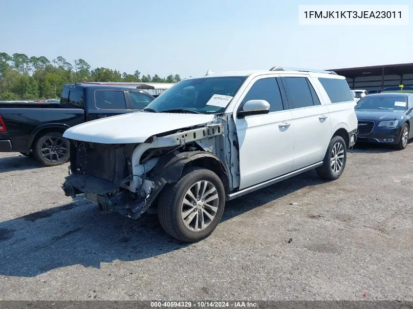 2018 Ford Expedition Max Limited VIN: 1FMJK1KT3JEA23011 Lot: 40594329