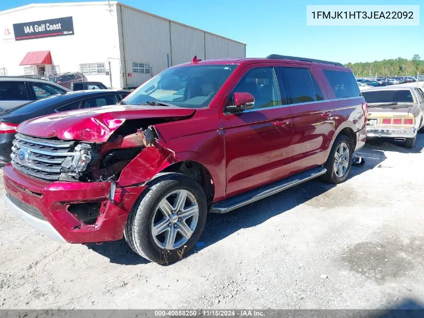 2018 Ford Expedition Max Xlt VIN: 1FMJK1HT3JEA22092 Lot: 40858250