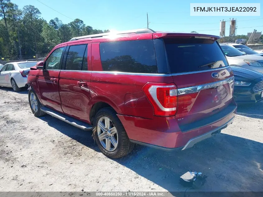 2018 Ford Expedition Max Xlt VIN: 1FMJK1HT3JEA22092 Lot: 40858250