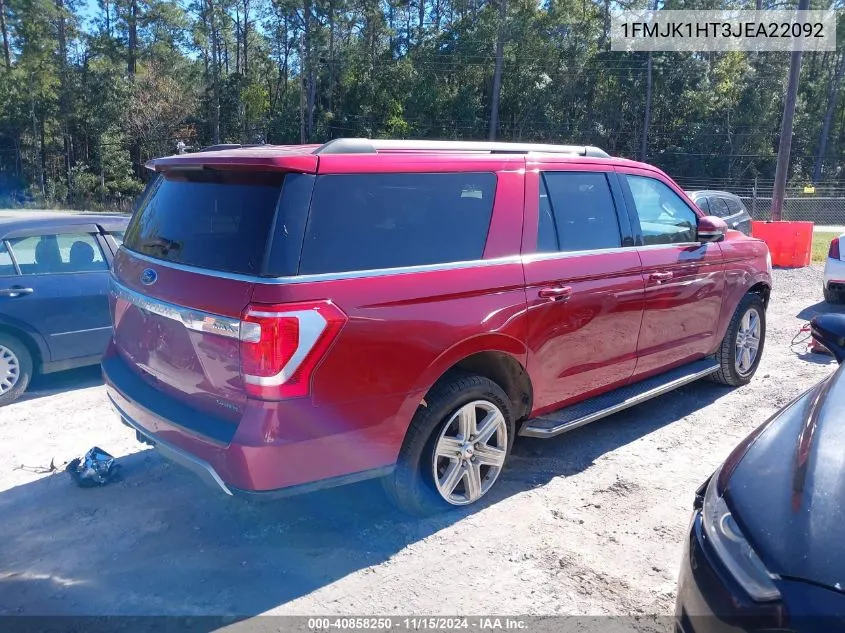 2018 Ford Expedition Max Xlt VIN: 1FMJK1HT3JEA22092 Lot: 40858250